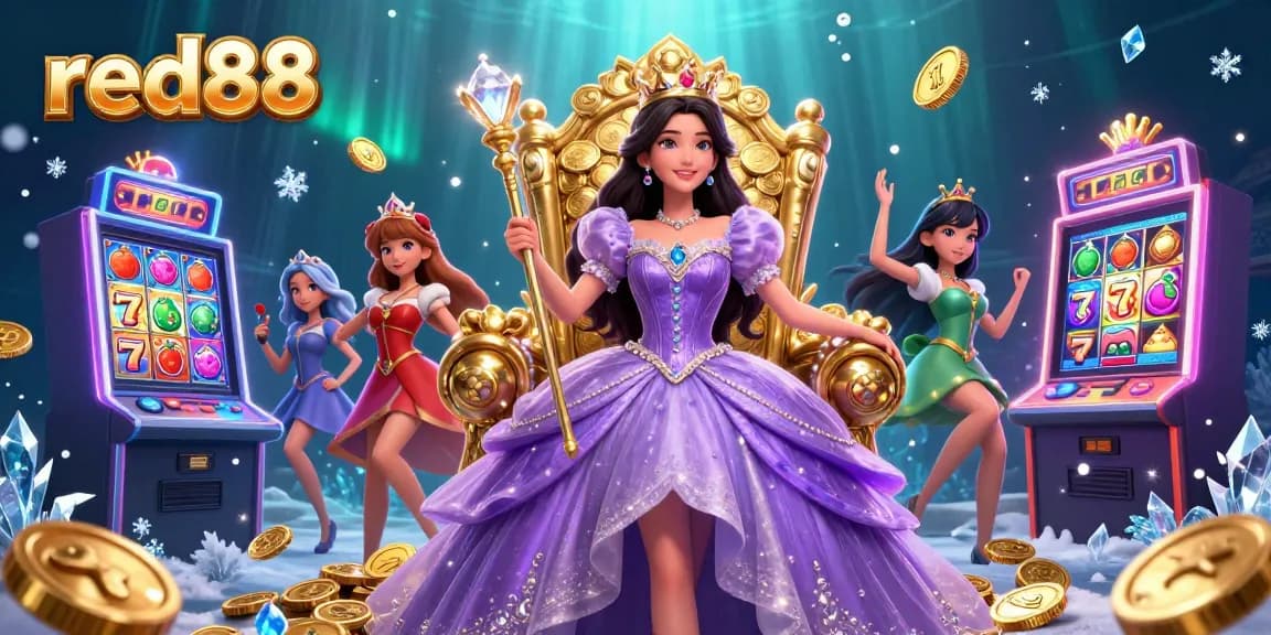 Engage in thrilling slot adventures with red88's captivating casino scene featuring vibrant 3D elements.