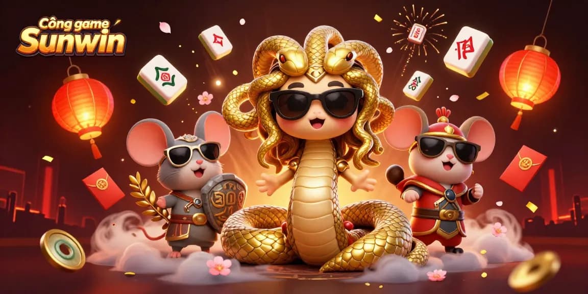 Play games at Cổng game Sunwin featuring an engaging 3D casino scene with dynamic characters and elements.