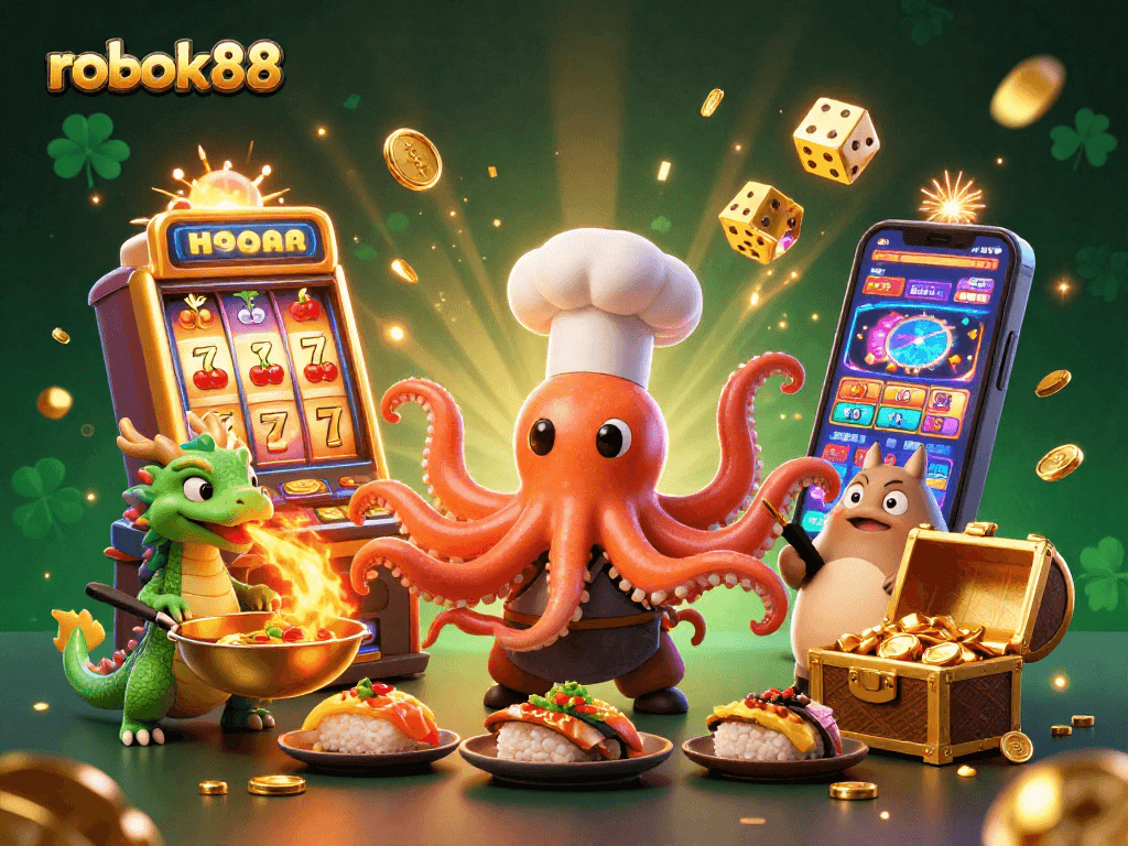 Engage in exciting slot games at rokok88 with dynamic characters and vibrant casino elements.