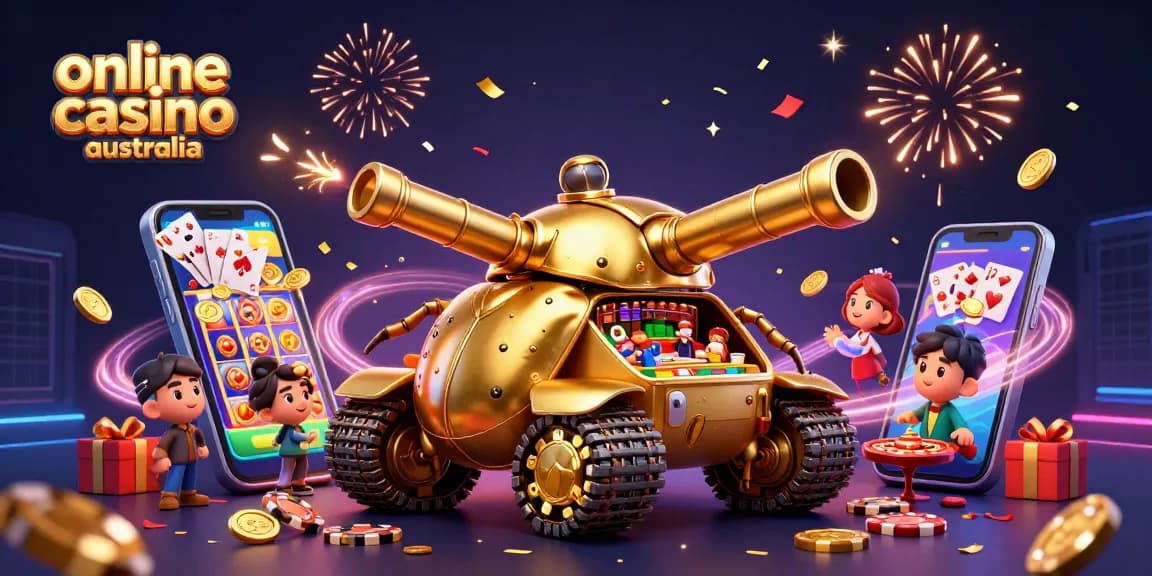 Experience the excitement of online casino Australia with vibrant slot games and gold coins.