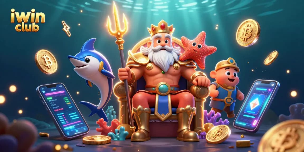 Join the iwin club for thrilling gaming adventures with a vibrant underwater scene.