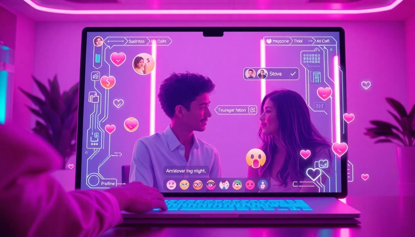 Intimate ai porn chat interface with engaging AI characters in a vibrant digital space.