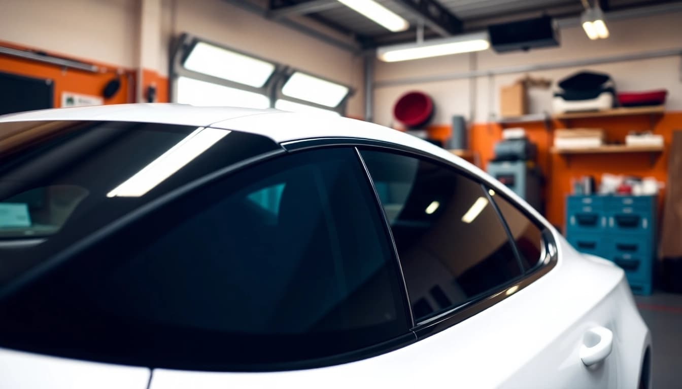 Apply the best window tint Chattanooga TN expertly showcased on a sleek car.