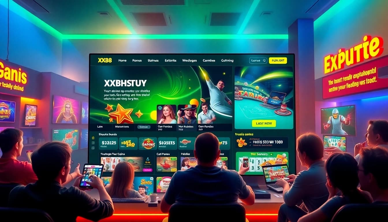 Engaging visual of Trang Chủ XX88 homepage showcasing dynamic online gambling games for an exciting user experience.