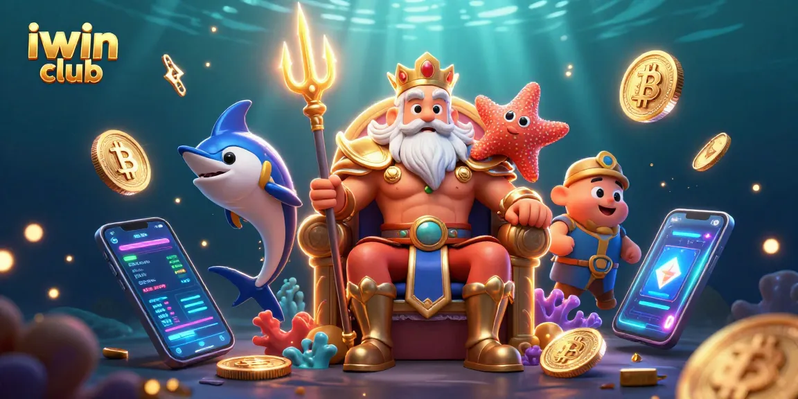 Join the iwin club for thrilling gaming adventures with a vibrant underwater scene.