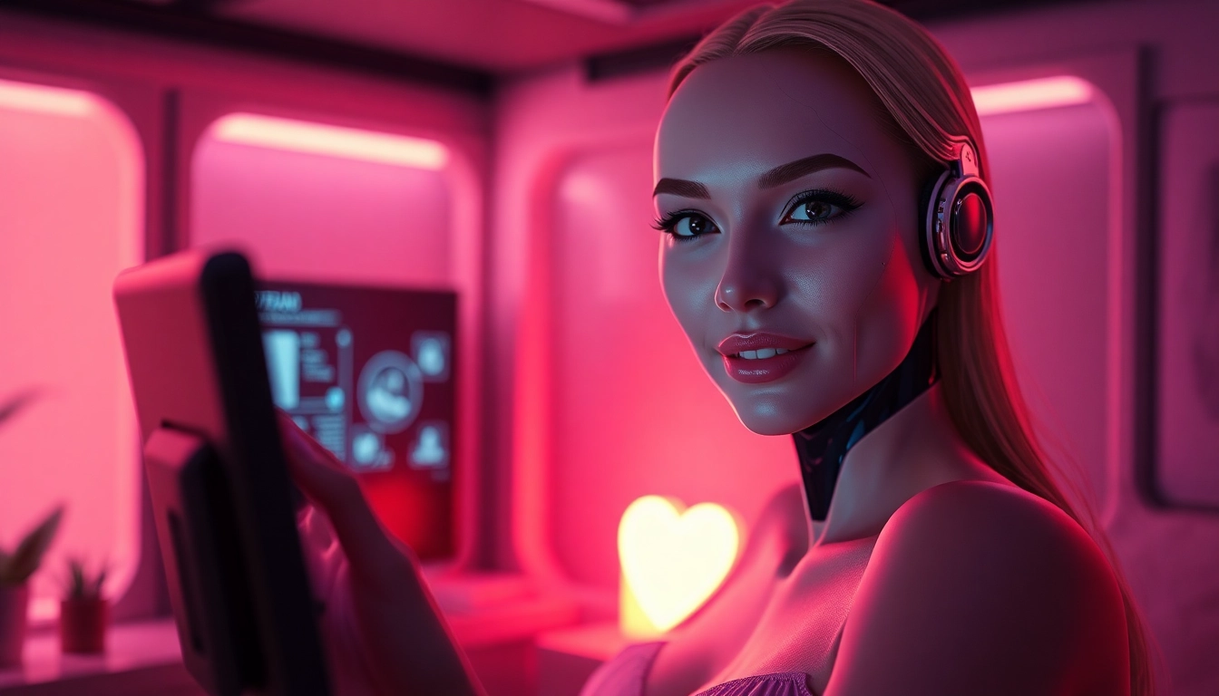 Interactive scene showcasing NSFW AI character in a cozy, intimate digital room, enhancing user experience.