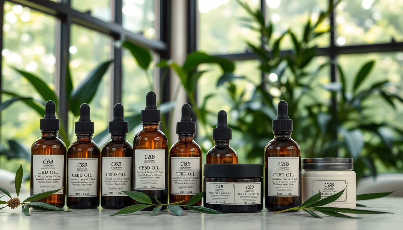 Showcasing CBD oil for skin products in a serene spa setting, emphasizing their natural beauty benefits.