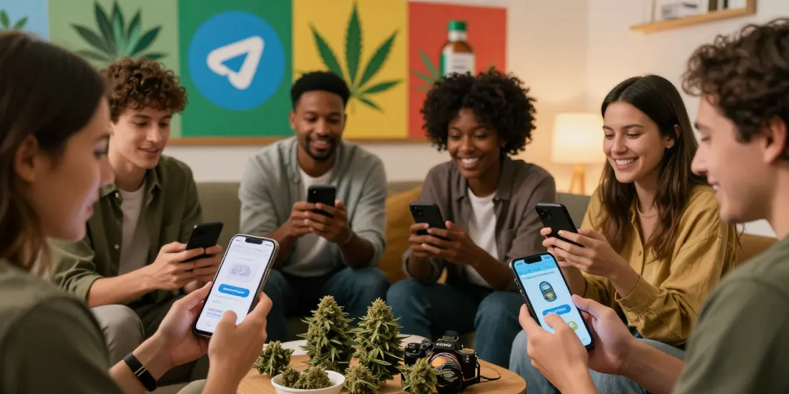 Engaging cannabis enthusiasts sharing updates in Canna City Telegram community, focusing on weed telegram london.