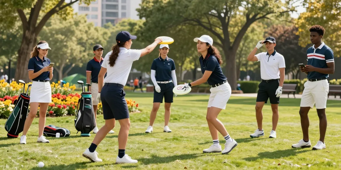 Golfwear 레플리카 showcased in a vibrant park during friendly game