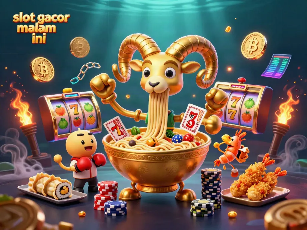 Menangkan jackpot dengan slot gacor malam ini melalui ilustrasi kasino yang penuh warna dan detail.