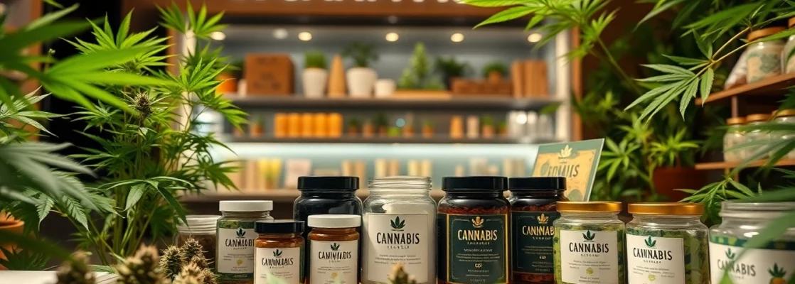 Browse premium products in our Weed Store with vibrant displays and inviting atmosphere.