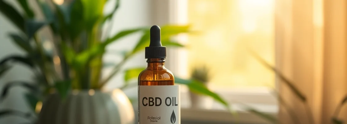 Promote relaxation with CBD Oil displayed against a serene natural background.