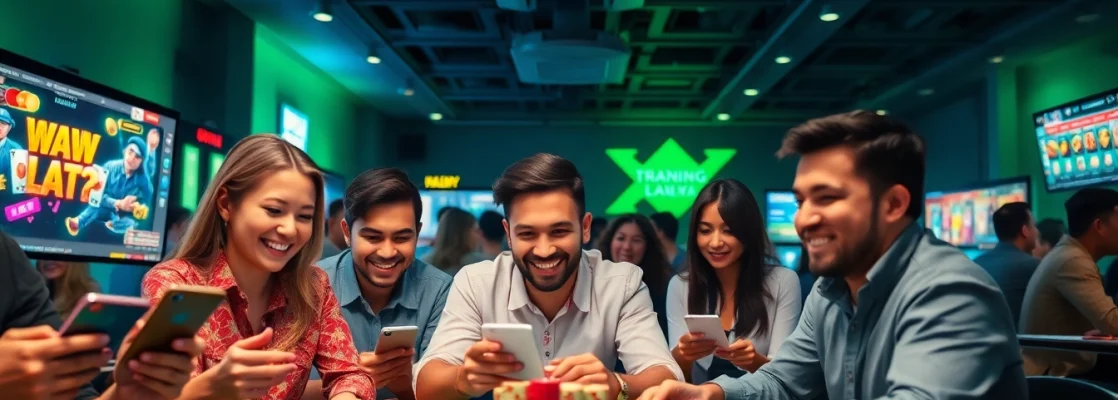 Exciting gaming scene at Trang Chủ XX88 showcasing players enjoying online gambling.