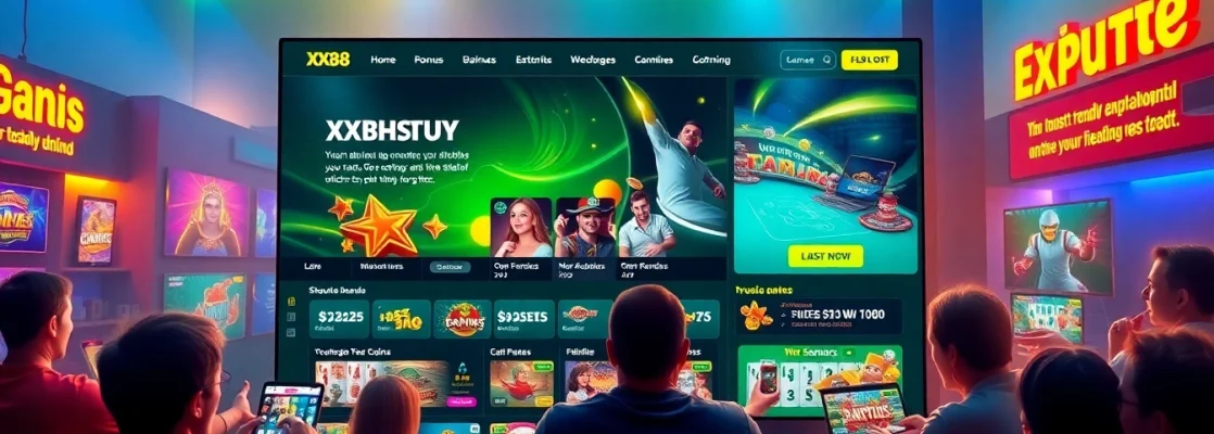Engaging visual of Trang Chủ XX88 homepage showcasing dynamic online gambling games for an exciting user experience.