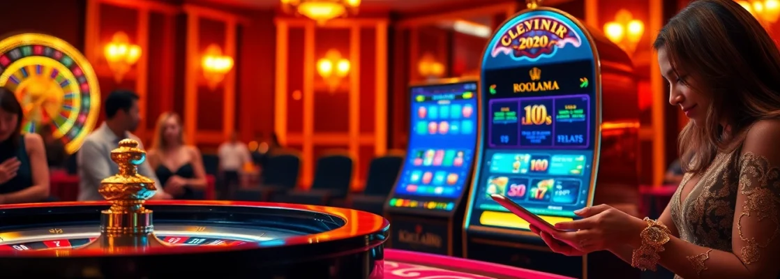 Khela88 লগইন করুন at an exciting online casino scene featuring vibrant slot machines and poker elements.