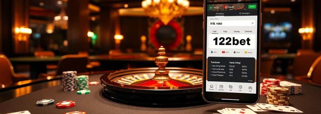 Engaging scene of luxury gambling with the focus on ink vao 12bet and casino excitement.