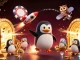 Engage with the ysl casino experience as a golden penguin rockets to a poker chip station amidst treasure glimmers.